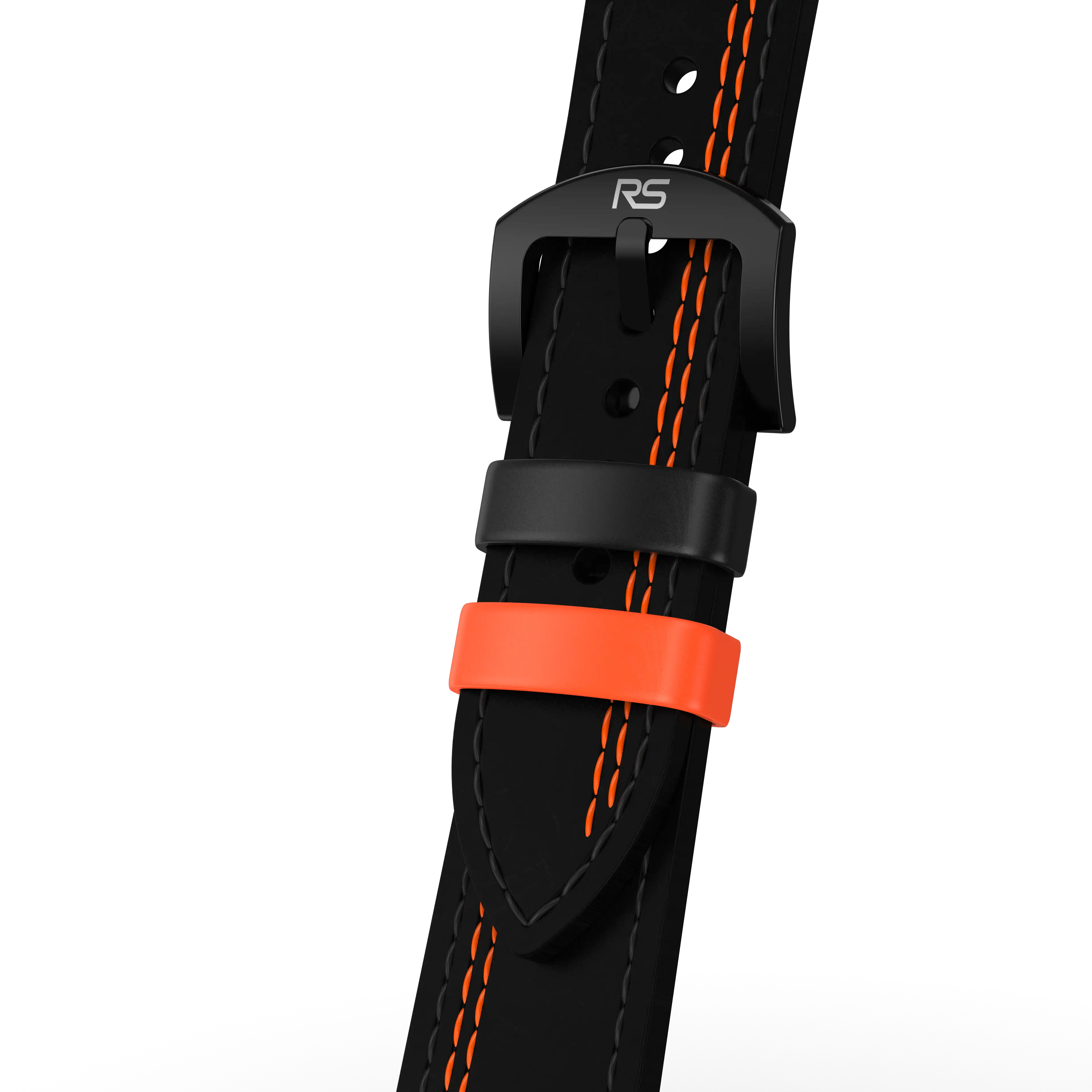 Black & Orange Leather Strap (Adjustable)