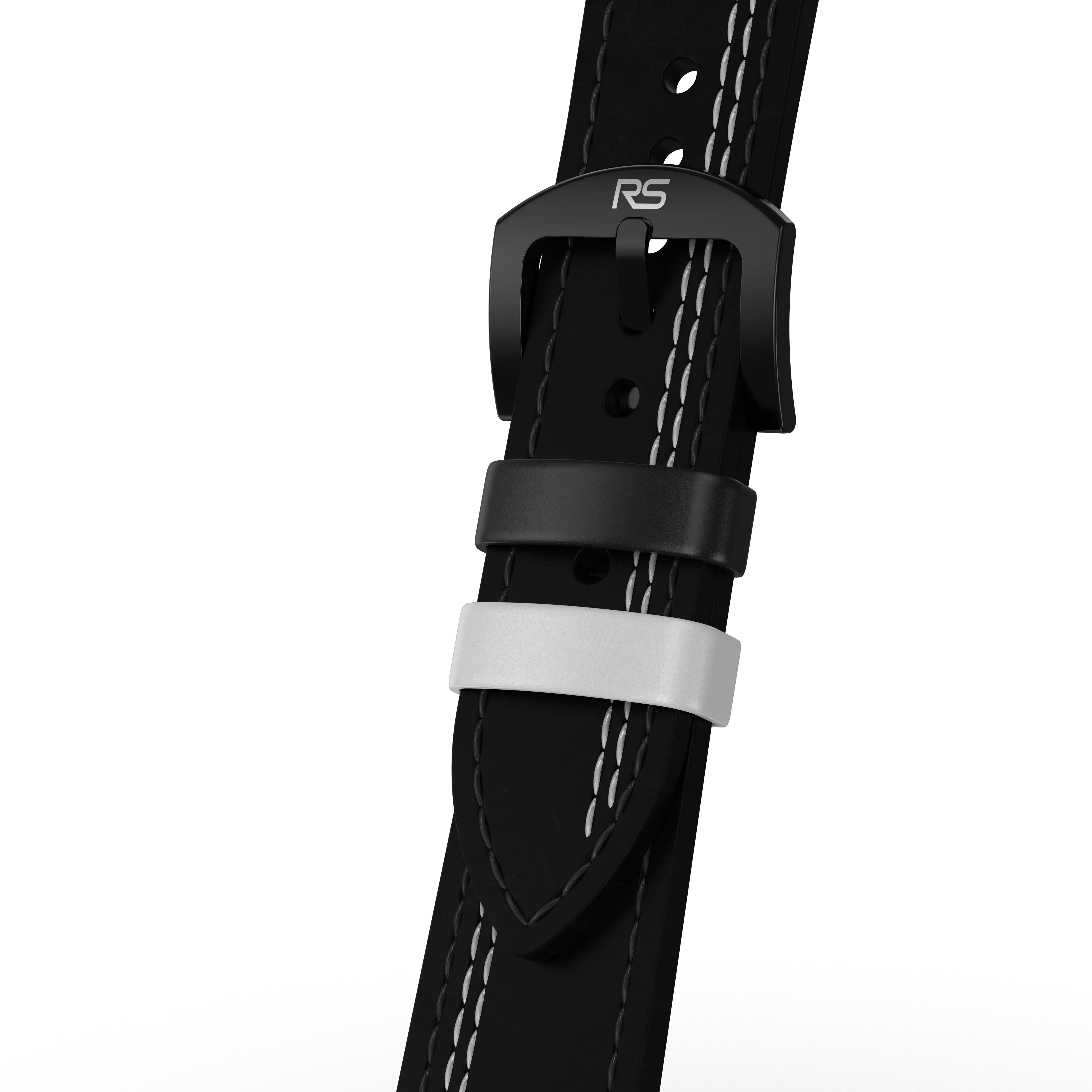 Black & White Leather Strap (Adjustable)